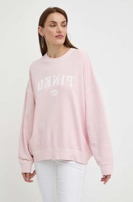 Zdjęcie produktu Pinko bluza bawełniana damska kolor różowy z nadrukiem 104266 A25Y