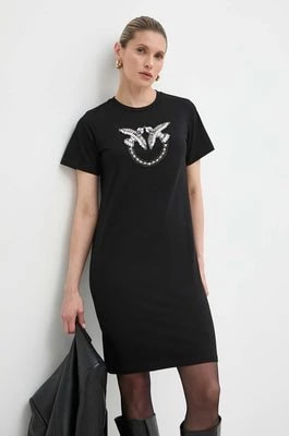 Zdjęcie produktu Pinko sukienka bawełniana Answear Exclusive kolor czarny mini prosta 103933.A1R7