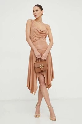 Zdjęcie produktu Pinko sukienka kolor brązowy midi rozkloszowana 103231.A1OU