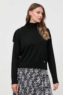 Zdjęcie produktu Pinko sweter wełniany damski kolor czarny lekki z półgolfem