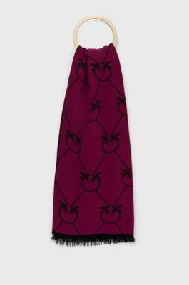Zdjęcie produktu Pinko szalik z domieszką wełny kolor fioletowy wzorzysty