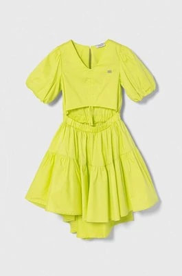 Zdjęcie produktu Pinko Up sukienka dziecięca kolor zielony mini rozkloszowana