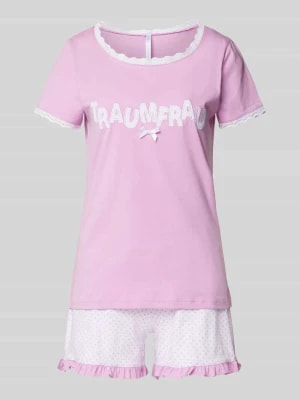 Zdjęcie produktu Piżama z wyhaftowanym napisem model ‘Traumfrau’ LOUIS & LOUISA