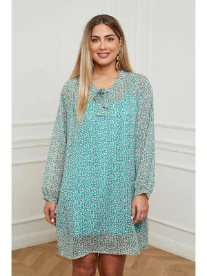 Zdjęcie produktu Plus Size Company Sukienka "Barny" w kolorze turkusowo-jasnoróżowo-białym rozmiar: 52