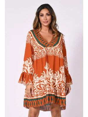Zdjęcie produktu Plus Size Company Sukienka "Sibyl" w kolorze pomarańczowo-kremowym rozmiar: 48