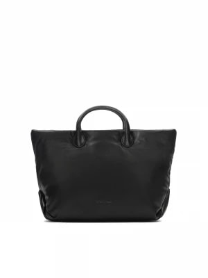 Zdjęcie produktu Pojemna skórzana torebka w czarnym kolorze Kazar