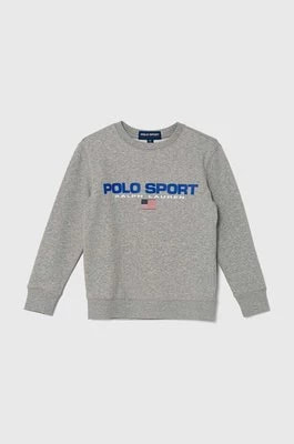 Zdjęcie produktu Polo Ralph Lauren bluza dziecięca kolor szary z nadrukiem