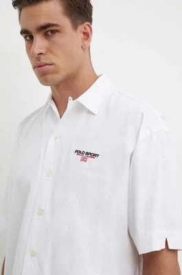 Zdjęcie produktu Polo Ralph Lauren koszula bawełniana męska kolor biały relaxed z kołnierzykiem klasycznym 710945727