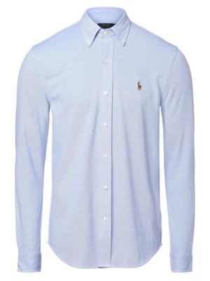 Zdjęcie produktu Polo Ralph Lauren Koszula męska Mężczyźni Regular Fit Bawełna niebieski wypukły wzór tkaniny button down,