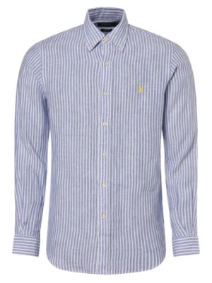 Zdjęcie produktu Polo Ralph Lauren Męska koszula lniana - Custom Fit Mężczyźni Modern Fit len niebieski w paski,