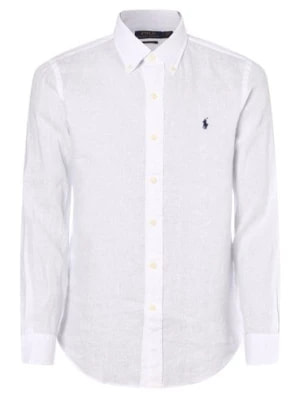 Zdjęcie produktu Polo Ralph Lauren Męska koszula lniana Mężczyźni Regular Fit len biały jednolity button down,
