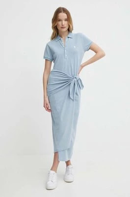 Zdjęcie produktu Polo Ralph Lauren sukienka kolor niebieski maxi rozkloszowana 211935605
