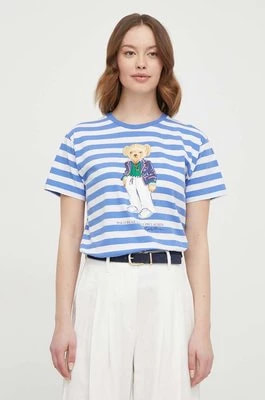 Zdjęcie produktu Polo Ralph Lauren t-shirt bawełniany damski kolor niebieski