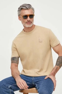 Zdjęcie produktu Polo Ralph Lauren t-shirt bawełniany męski kolor beżowy gładki 710936509
