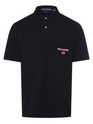 Zdjęcie produktu Polo Sport Męska koszulka polo - klasyczny krój Mężczyźni Bawełna niebieski jednolity,