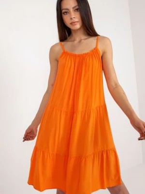 Zdjęcie produktu Pomarańczowa letnia sukienka z wiskozy OCH BELLA