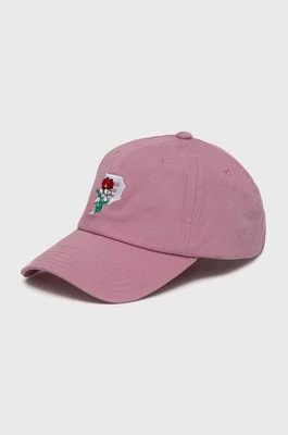 Zdjęcie produktu Primitive czapka z daszkiem bawełniana kolor różowy z aplikacją