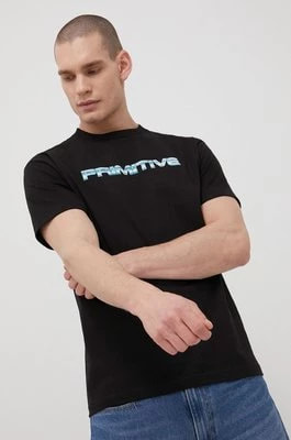 Zdjęcie produktu Primitive t-shirt bawełniany x Terminator kolor czarny z nadrukiem