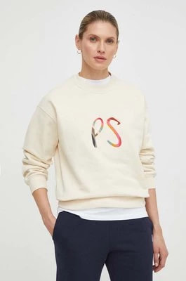Zdjęcie produktu PS Paul Smith bluza bawełniana damska kolor beżowy z aplikacją