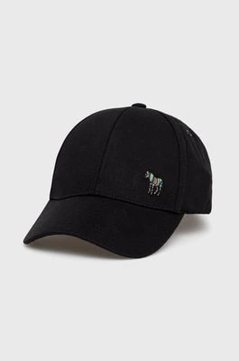 Zdjęcie produktu PS Paul Smith czapka bawełniana kolor czarny z aplikacją