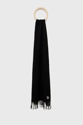 Zdjęcie produktu PS Paul Smith szalik wełniany kolor czarny gładki