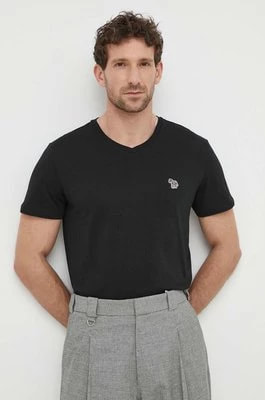 Zdjęcie produktu PS Paul Smith t-shirt bawełniany męski kolor czarny z aplikacją