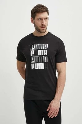 Zdjęcie produktu Puma t-shirt bawełniany męski kolor czarny z nadrukiem 678976.