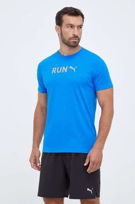 Zdjęcie produktu Puma t-shirt do biegania kolor niebieski z nadrukiem
