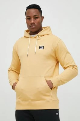 Zdjęcie produktu Quiksilver bluza bawełniana męska kolor żółty z kapturem wzorzysta