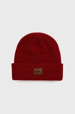 Zdjęcie produktu Quiksilver czapka kolor czerwony z cienkiej dzianiny