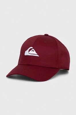 Zdjęcie produktu Quiksilver czapka z daszkiem kolor bordowy gładka