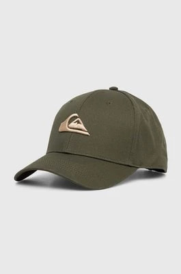 Zdjęcie produktu Quiksilver czapka z daszkiem kolor zielony gładka