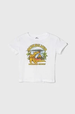 Zdjęcie produktu Quiksilver t-shirt bawełniany dziecięcy BARKINGTIGERBOY kolor biały z nadrukiem