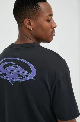 Zdjęcie produktu Quiksilver t-shirt bawełniany kolor czarny z nadrukiem
