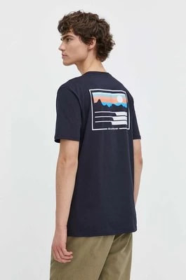 Zdjęcie produktu Quiksilver t-shirt bawełniany męski kolor granatowy z nadrukiem