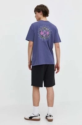 Zdjęcie produktu Quiksilver t-shirt bawełniany męski kolor niebieski z nadrukiem