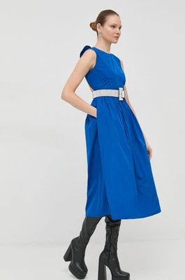 Zdjęcie produktu Red Valentino sukienka kolor niebieski midi rozkloszowana