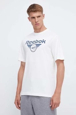 Zdjęcie produktu Reebok Classic t-shirt bawełniany Basketball kolor beżowy z nadrukiem