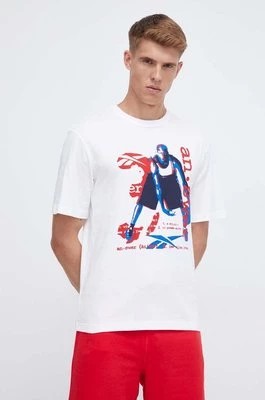Zdjęcie produktu Reebok Classic t-shirt bawełniany Basketball kolor biały z nadrukiem