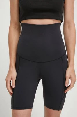 Zdjęcie produktu Reebok szorty treningowe ciążowe MATERNITY kolor czarny gładkie high waist
