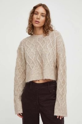 Zdjęcie produktu Remain sweter wełniany damski kolor beżowy lekki