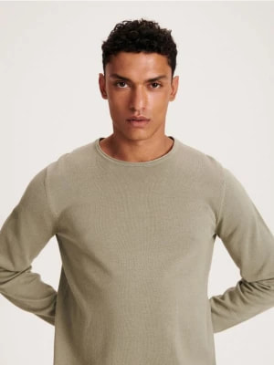 Zdjęcie produktu Reserved - Bawełniany sweter - jasnozielony