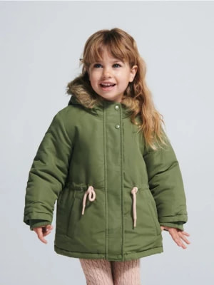 Zdjęcie produktu Reserved - Ocieplany płaszcz z kapturem - zielony