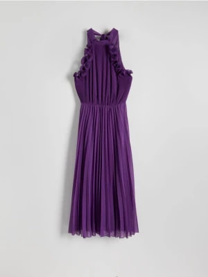 Zdjęcie produktu Reserved - Plisowana sukienka maxi z dekoltem halter - fioletowy