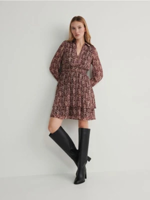 Zdjęcie produktu Reserved - Sukienka mini z falbanami - wielobarwny