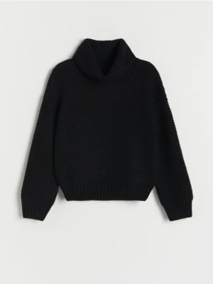 Zdjęcie produktu Reserved - Sweter z luźnym golfem - czarny