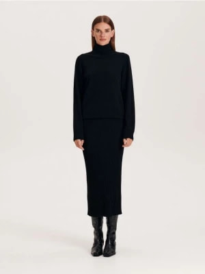 Zdjęcie produktu Reserved - Wełniana spódnica midi - czarny
