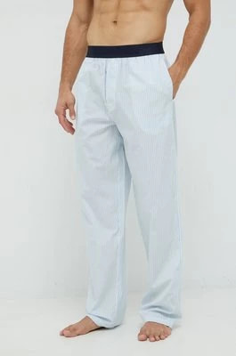 Zdjęcie produktu Resteröds spodnie piżamowe bawełniane kolor niebieski wzorzysta