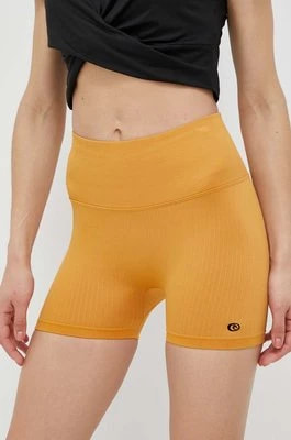 Zdjęcie produktu Rip Curl szorty treningowe kolor żółty gładkie high waist