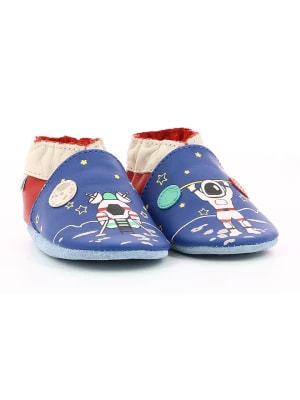 Zdjęcie produktu Robeez Skórzane buty "Mister Spaceman" w kolorze niebiesko-czerwonym do raczkowania rozmiar: 17/18